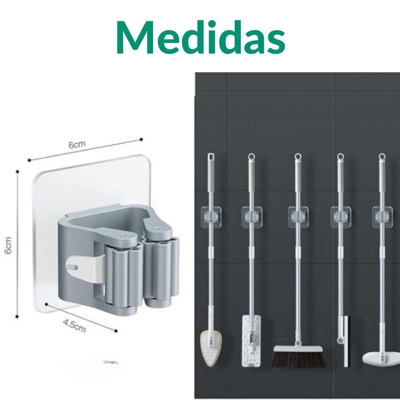 Porta Escobas de Pared - Organiza tu Hogar y Cocina
