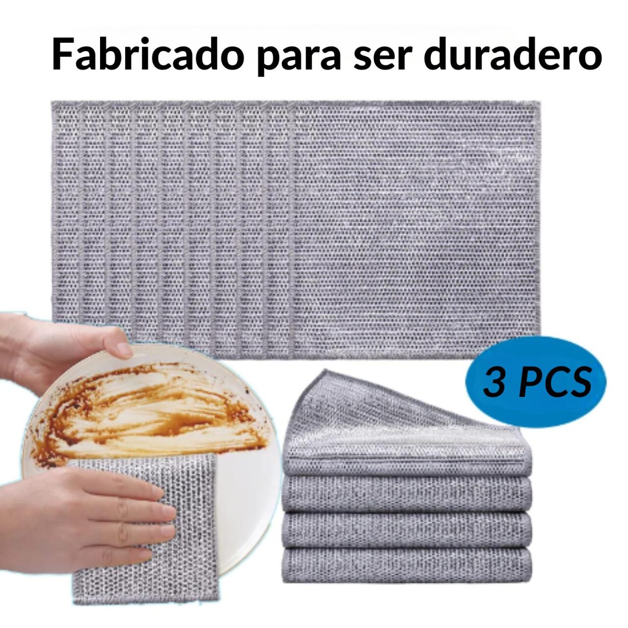 Paño de Alambre X3 uds: Limpieza Brillante sin Esfuerzo