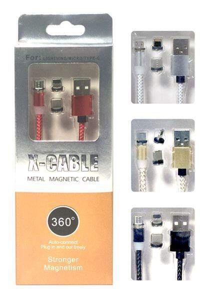 Cable USB Magnético 3 en 1 - Carga Versátil y Rápida