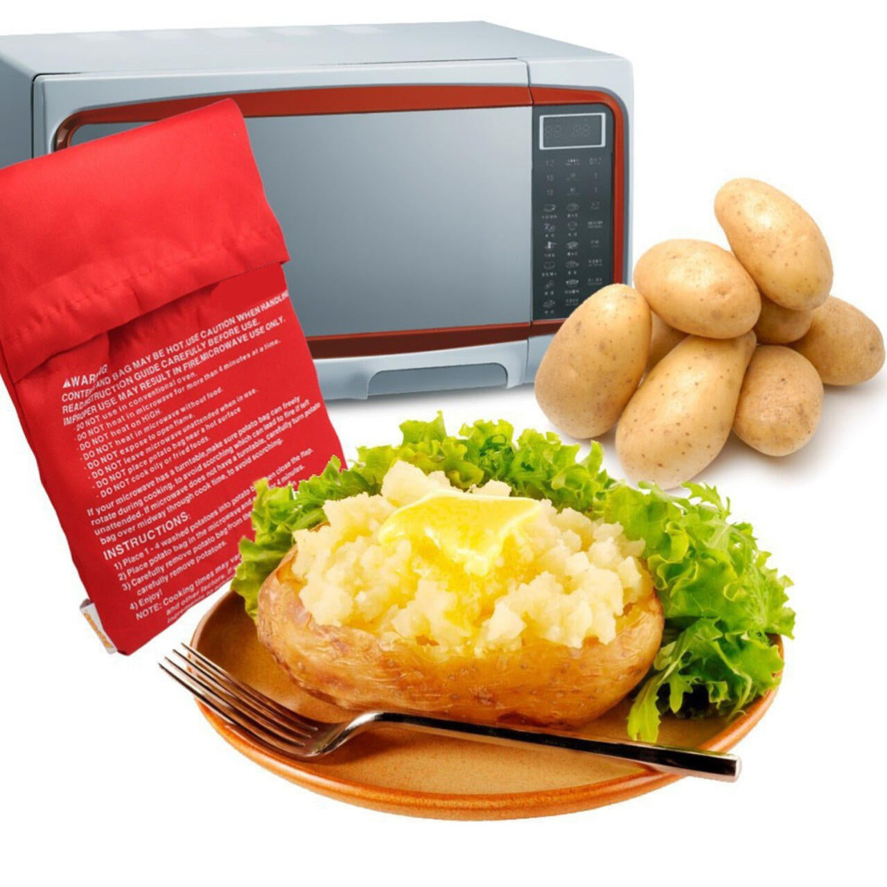 Pack 3 Bolsas Para Asar Patatas En Microondas