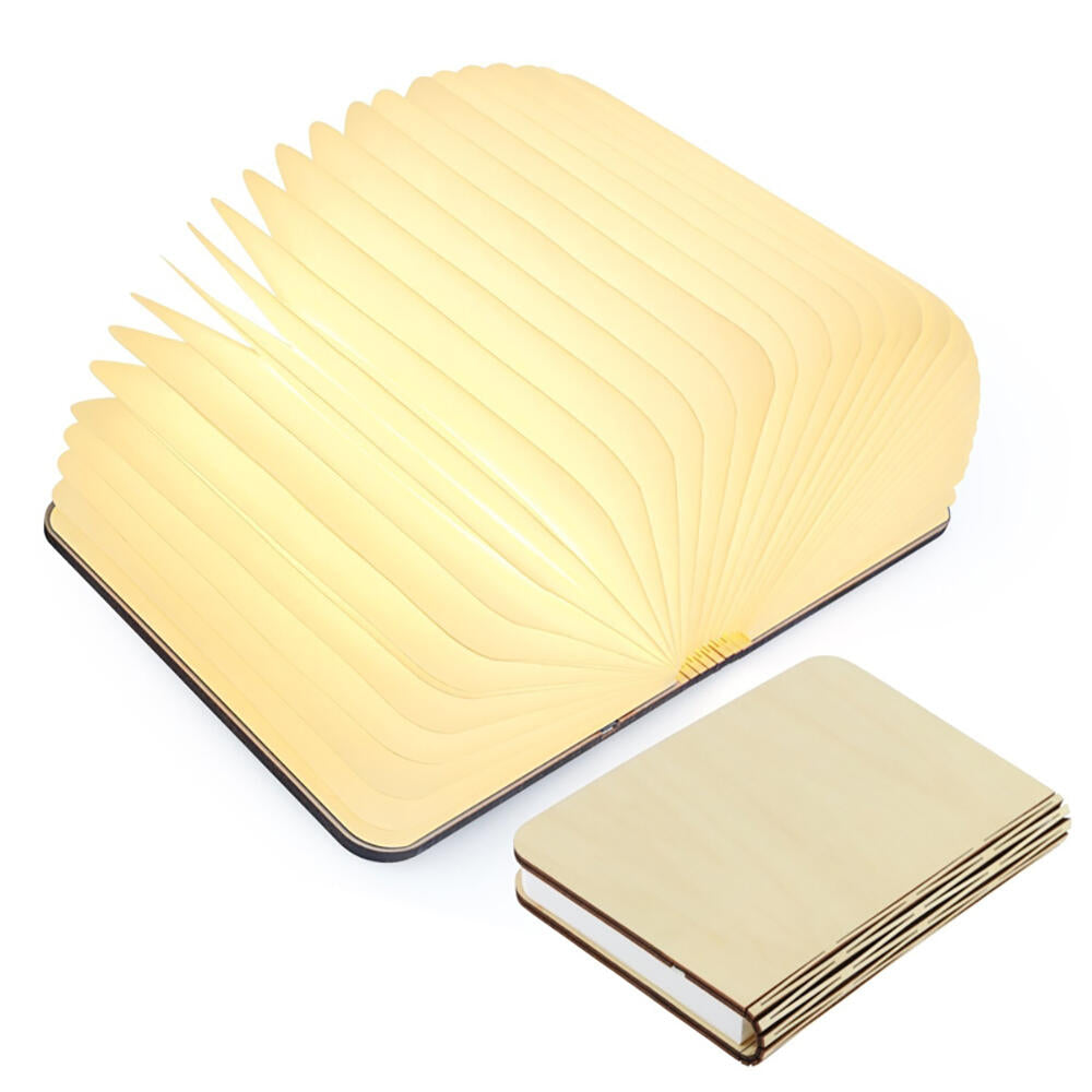 Lampara Libro Plegable de Madera  Lampara Mesilla de Noche Ideal Decoración Casa y Habitación Regalo Original