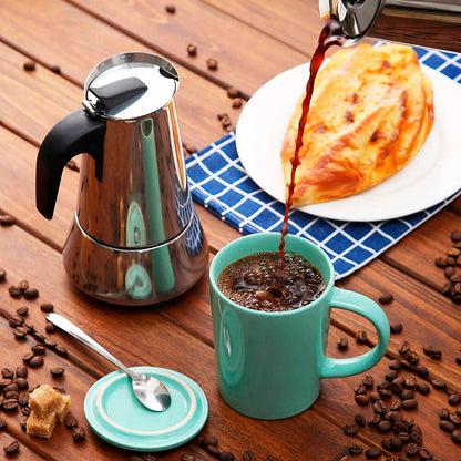 Cafetera Italiana De Acero Inoxidable  6 Tazas Inducción