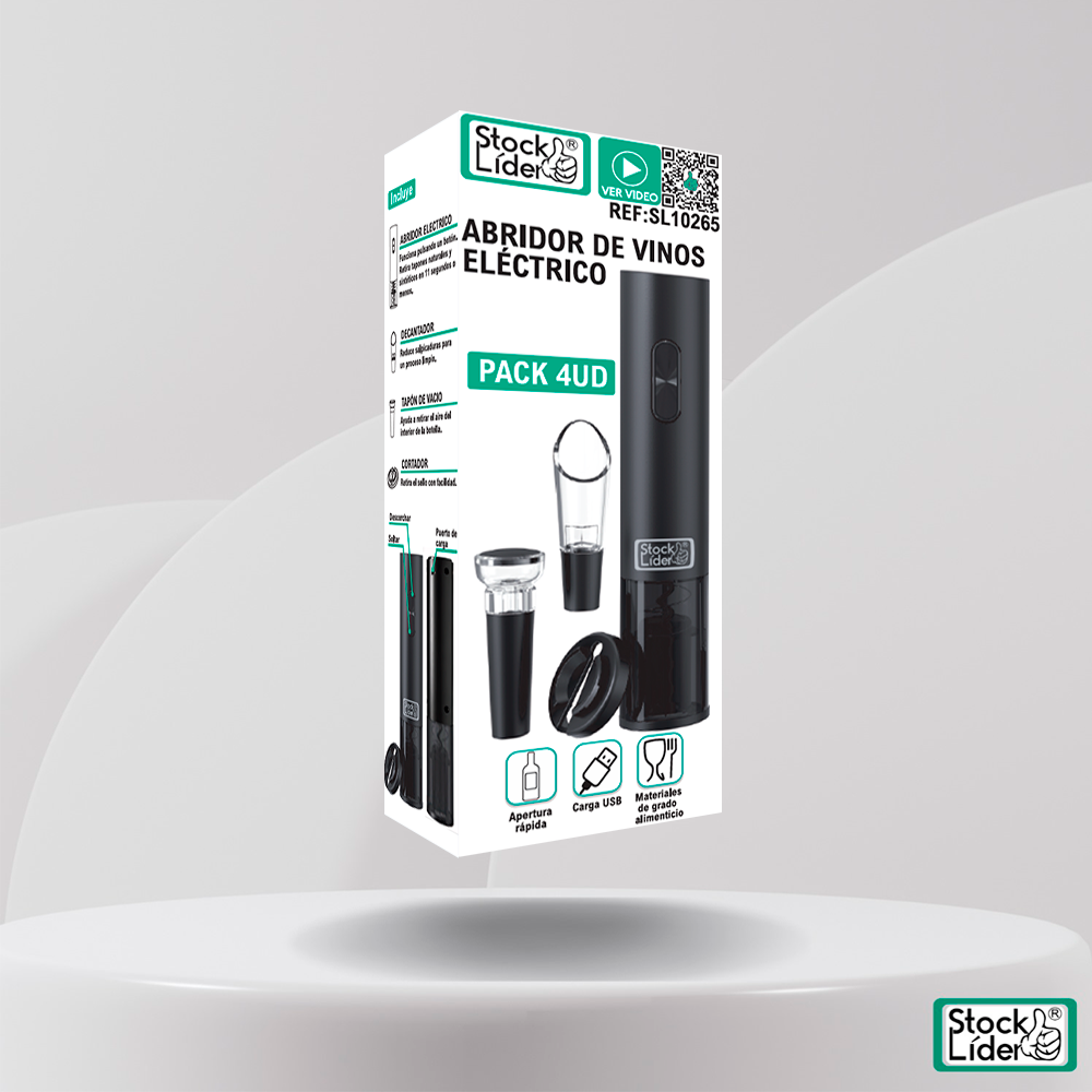 Abridor de Vino Eléctrico (Pack 4ud) – Abre fácil y rápido