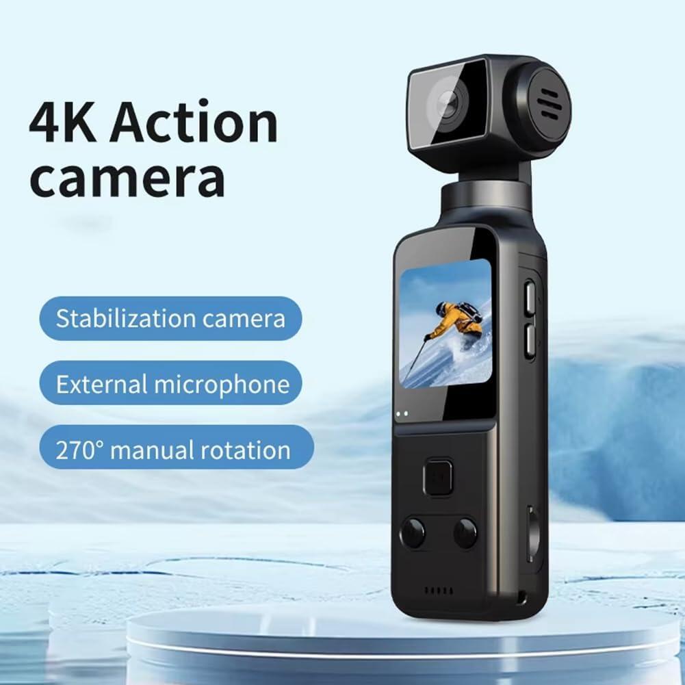 Cámara Digital de Bolsillo 4K – Rotación 270°, WiFi, Estabilización y Grabación en Movimiento