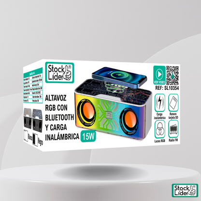 Altavoz RGB Bluetooth con Carga Inalámbrica | Sonido Premium