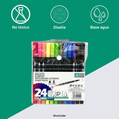 Rotuladores Doble Punta 24pcs | Creatividad Sin Límites