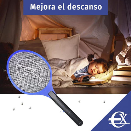 Raqueta Matamoscas Eléctrica - ¡Adiós Bichos Al Instante!