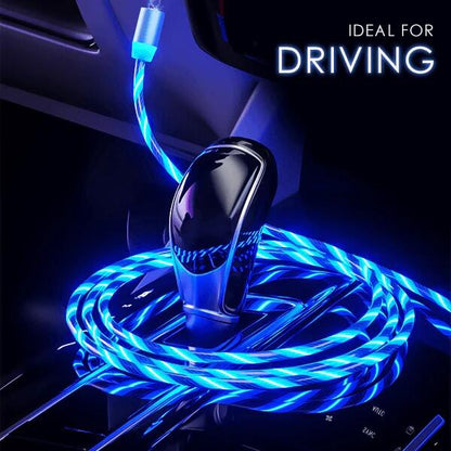 Cable USB Magnético 3 en 1 con Luz LED - Carga Rápida y Segura