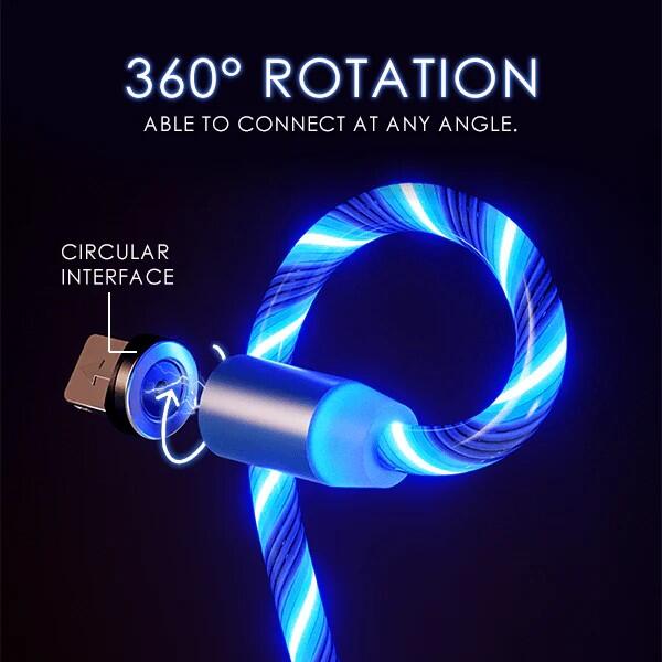 Cable USB Magnético 3 en 1 con Luz LED - Carga Rápida y Segura