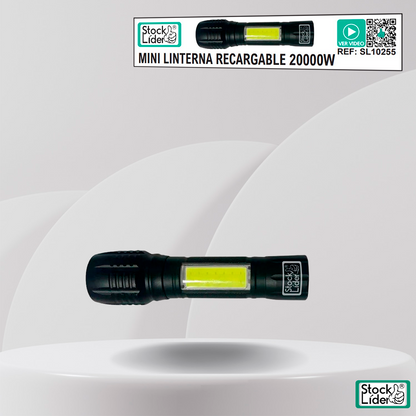 Mini Linterna Recargable 20000W - Potencia Extrema en tu Bolsillo