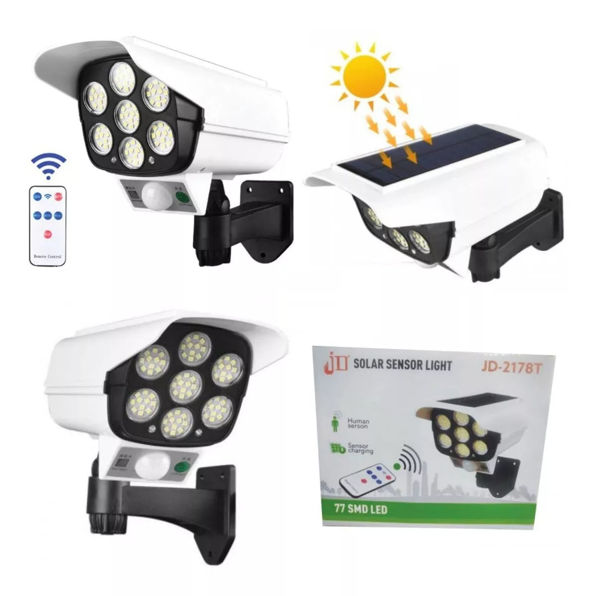 Foco LED Simulador de Cámara con Mando - Protección Inteligente