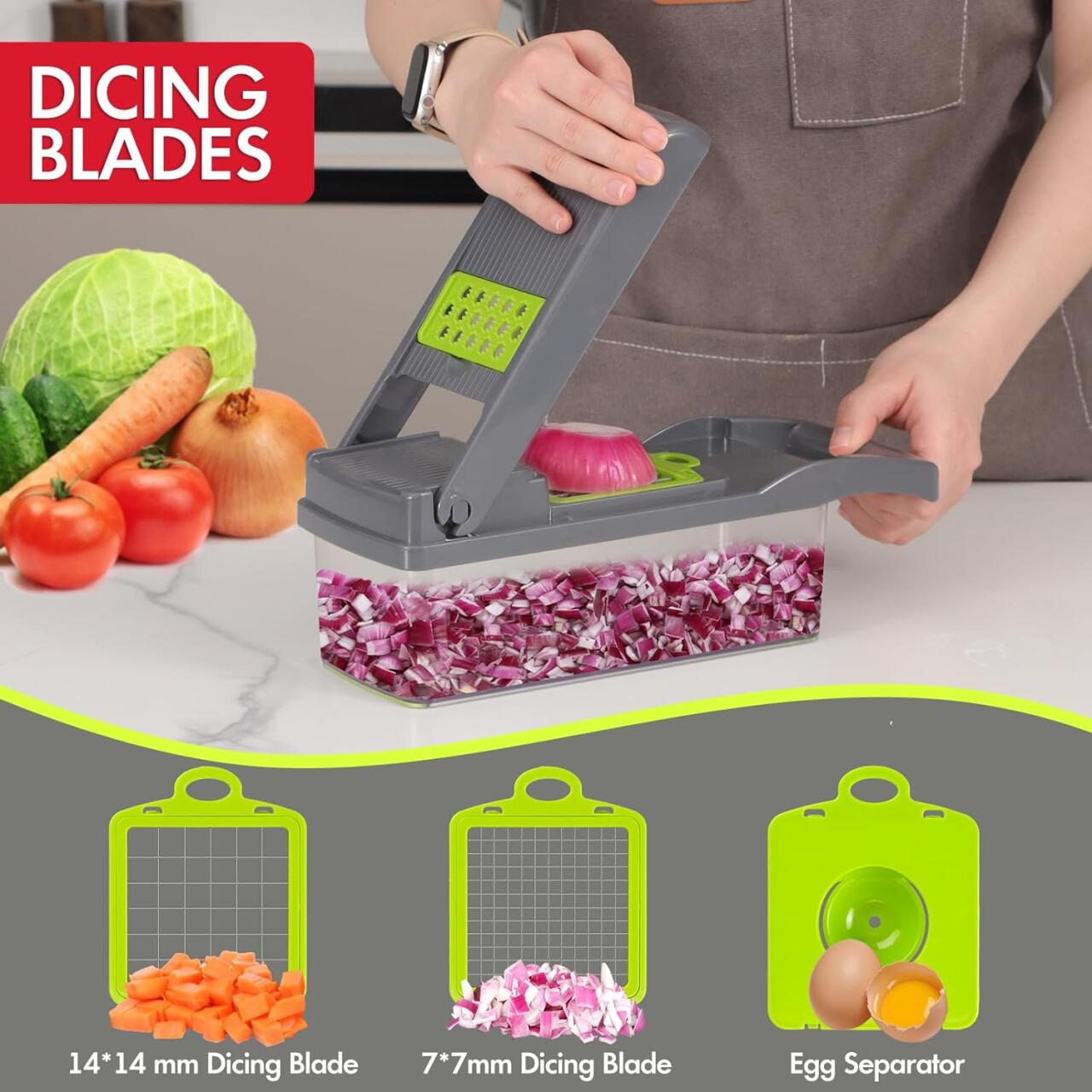 Picador de verduras, cortador profesional de mandolina 14 en 1