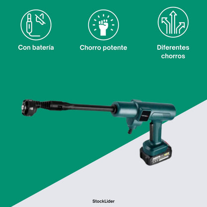 Pistola de Agua a Presión con 2 Baterías - ¡Limpieza Fácil!