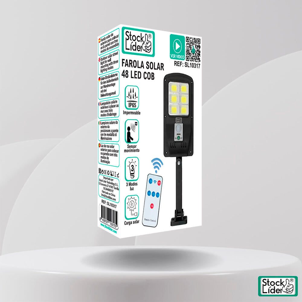 Farola Solar 48 LED COB - Iluminación Eficiente y sin Cables