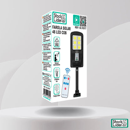 Farola Solar 48 LED COB - Iluminación Eficiente y sin Cables