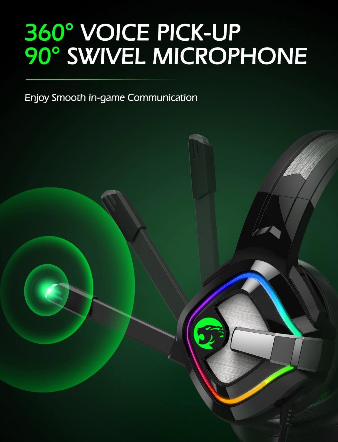 Cascos Gaming A66 con Luz RGB