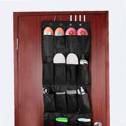 Organizador De Zapatos Y Otras Complementos,  Colgante Sobre La Puerta 20 Bolsillos Color Negro