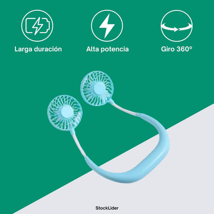 Ventilador de Cuello con Aspas | Frescor Personal Instantáneo
