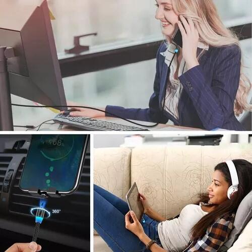 Cable USB Magnético 3 en 1 - Carga Versátil y Rápida