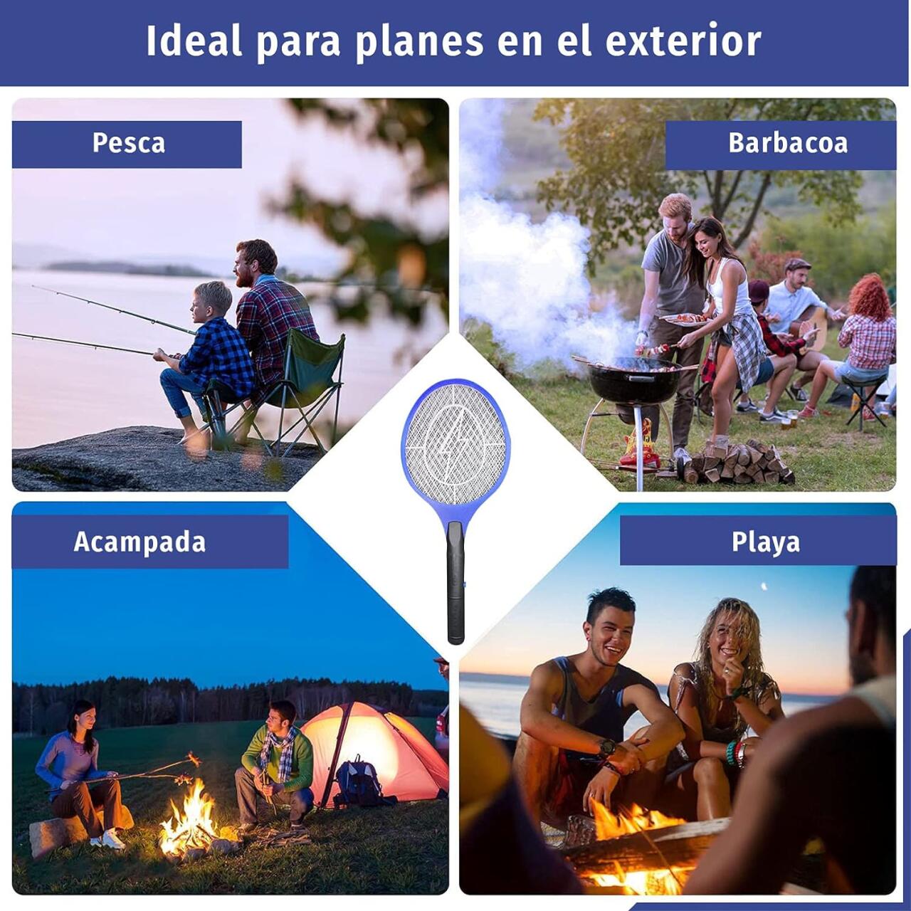 Raqueta Matamoscas Eléctrica - ¡Adiós Bichos Al Instante!