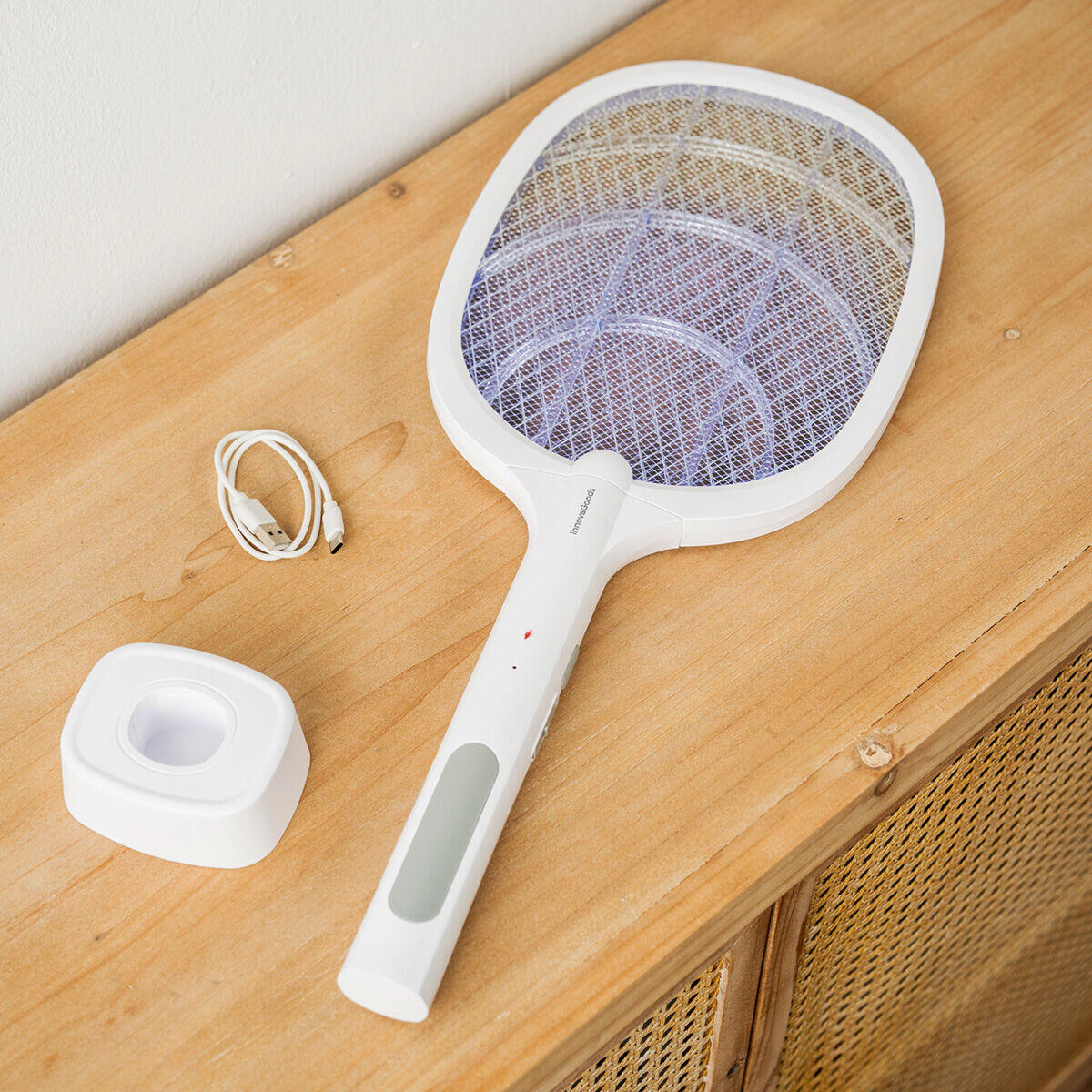 Raqueta Matainsectos Recargable con Luz UV 2 en 1 Elecfly InnovaGoods