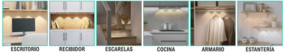 Luces inteligentes con sensor de movimiento 5 bombillas