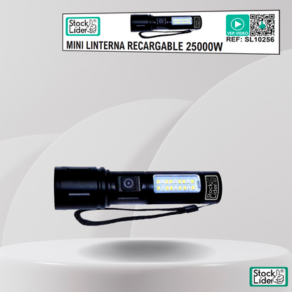 Mini Linterna Recargable 25000W - Potencia Extrema en tu Bolsillo
