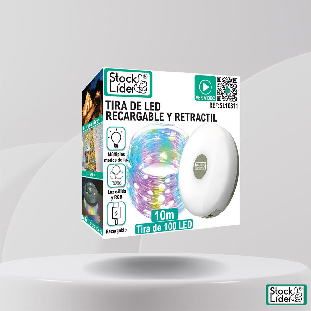 Tira LED Recargable y Retráctil | Ilumina Fácil y Sin Cables
