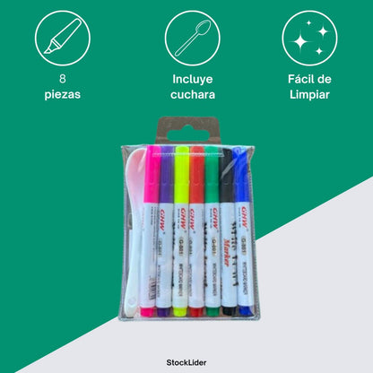 Rotuladores de Agua 8pcs - ¡Crea con Colores Vivos al Instante!