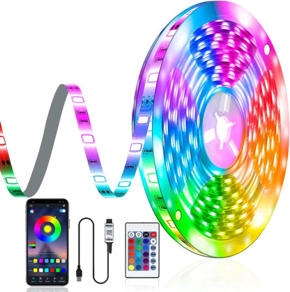 Tira LED RGB 5M con Mando y App | Iluminación Inteligente