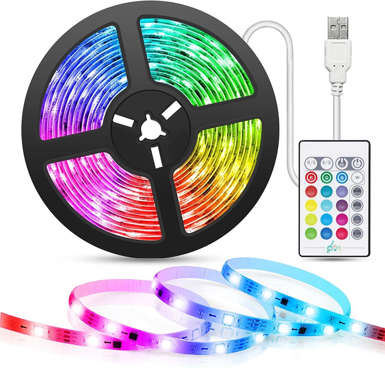 Tira LED RGB 5M con Mando y App | Iluminación Inteligente