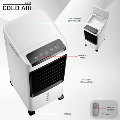 Climatizador, humidificador y purificador portátil