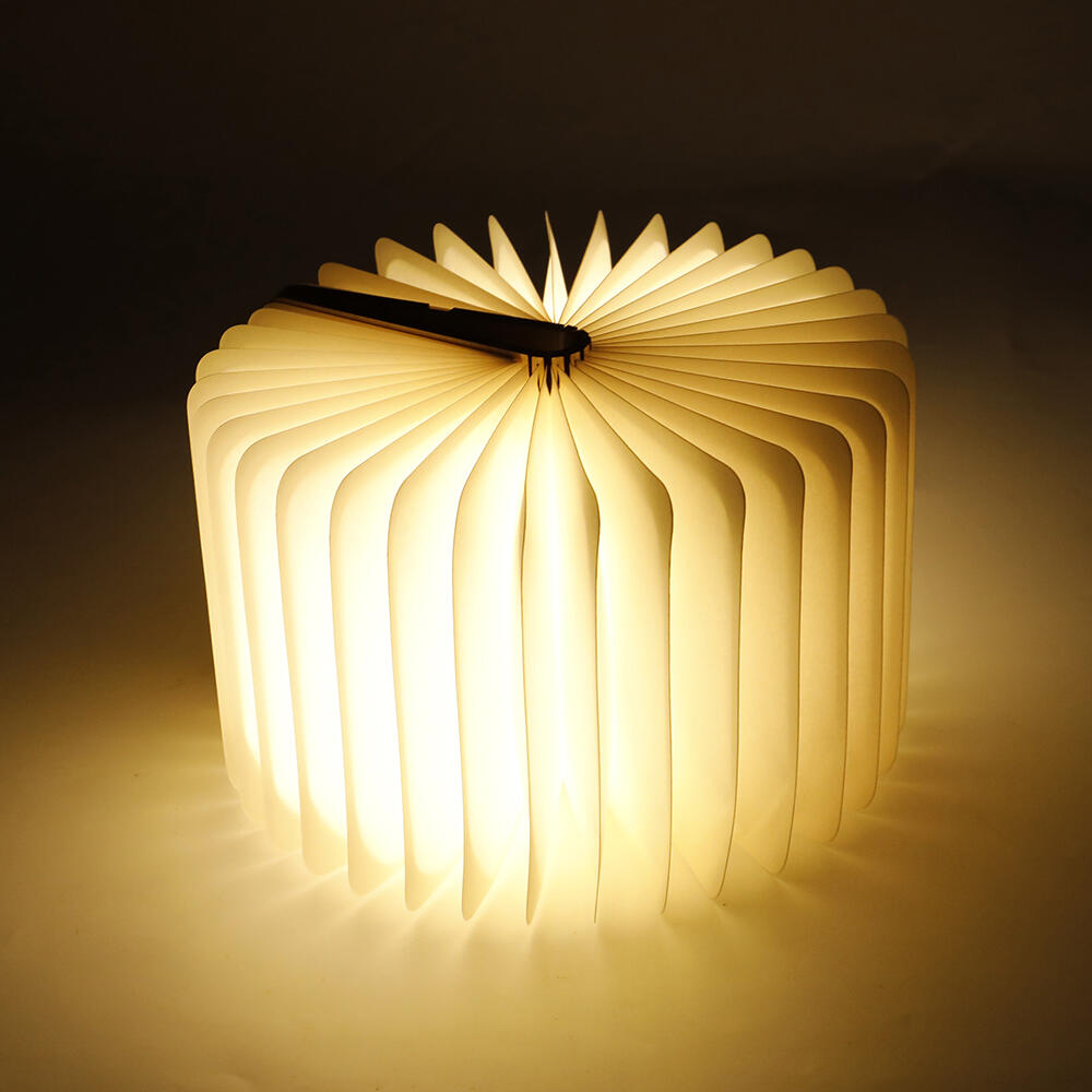 Lampara Libro Plegable de Madera  Lampara Mesilla de Noche Ideal Decoración Casa y Habitación Regalo Original