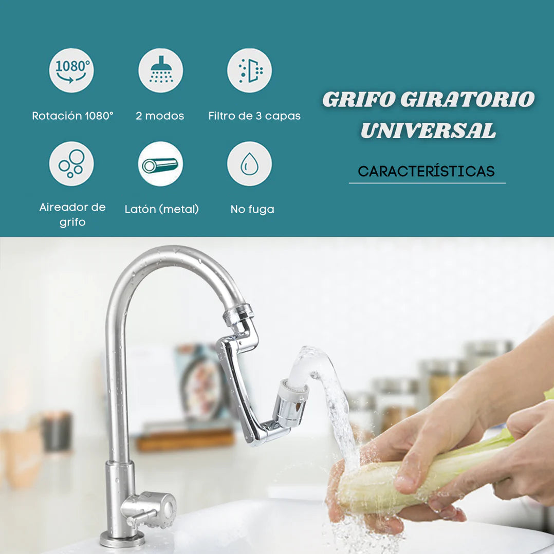 Extensor de Grifo Giratorio Metal | Flexibilidad Máxima en tu Cocina