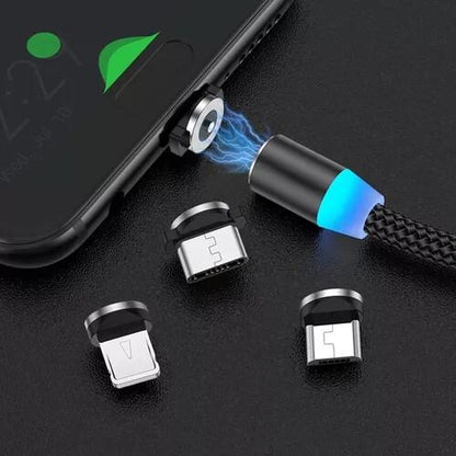 Cable USB Magnético 3 en 1 - Carga Versátil y Rápida