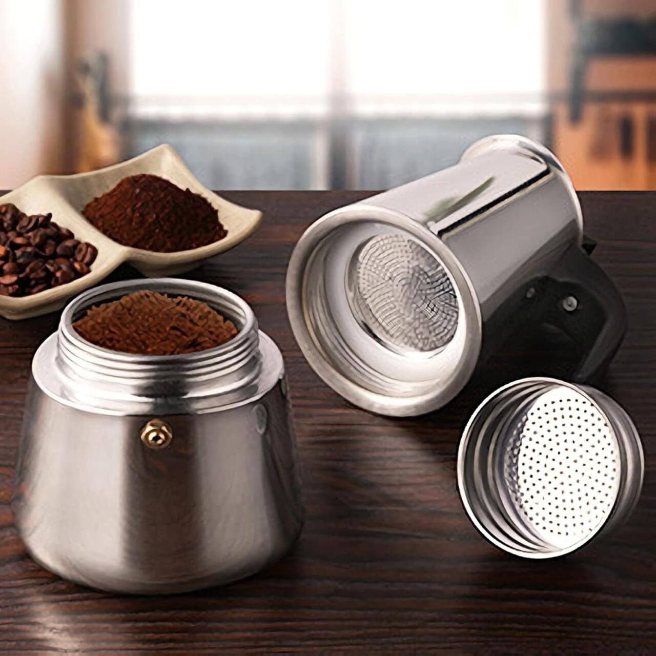 Cafetera Italiana De Acero Inoxidable 12 Tazas Inducción