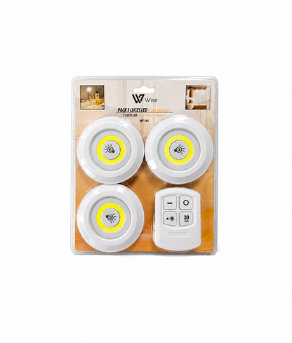 PACK 3 LUCES LED CON MANDO