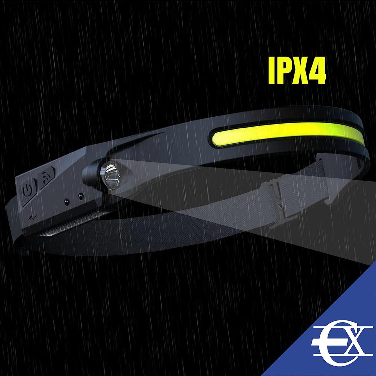 Linterna de Cabeza LED con Sensor y Luz de Emergencia