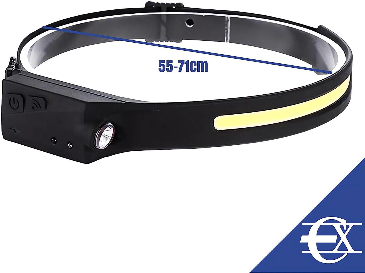 Linterna de Cabeza LED con Sensor y Luz de Emergencia