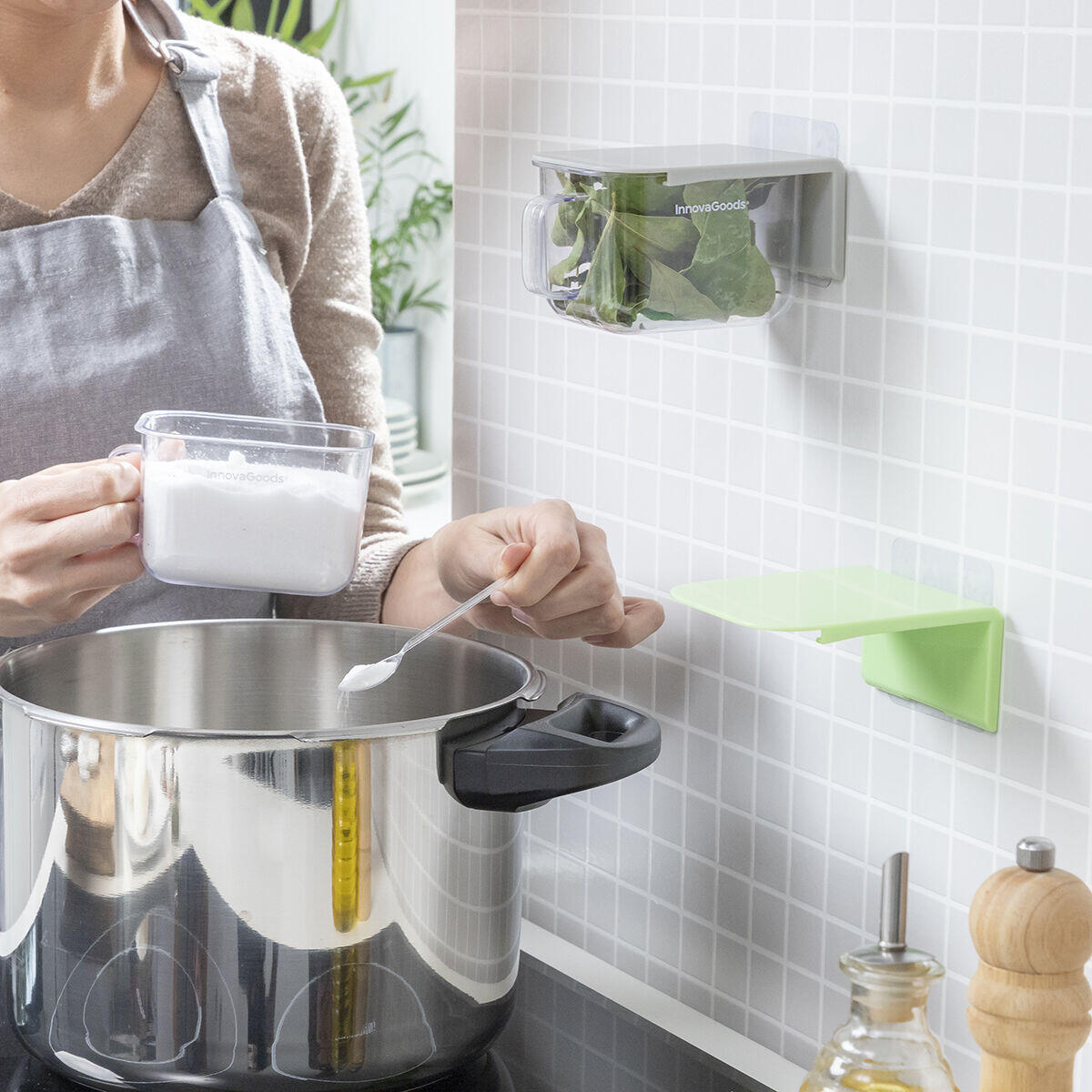 Recipientes de Cocina Adhesivos Extraíbles Handstore InnovaGoods 2 Unidades