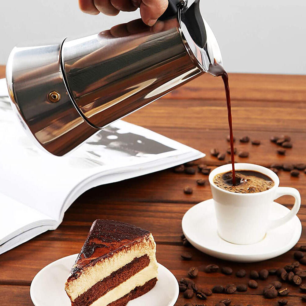 Cafetera Italiana De Acero Inoxidable  6 Tazas Inducción