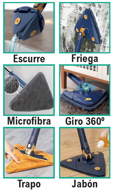 Mopa triangular giratoria 360º