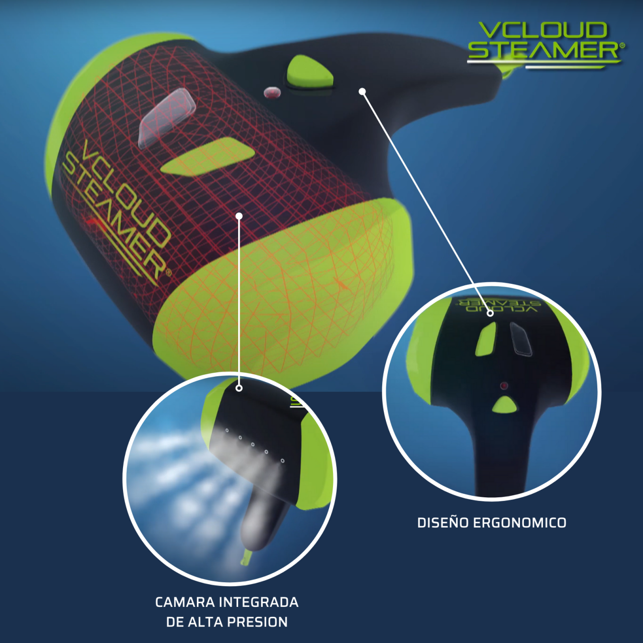Plancha profesional portátil de vapor