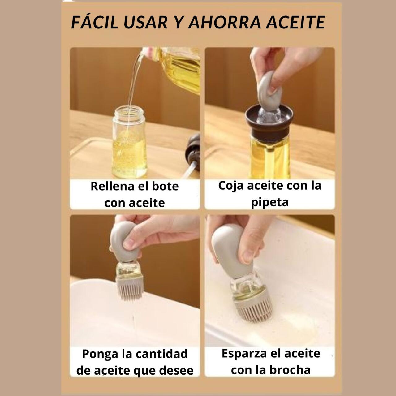 Bote de Aceite con Brocha | Cocina Fácil y Limpia - ¡Compra Ahora!