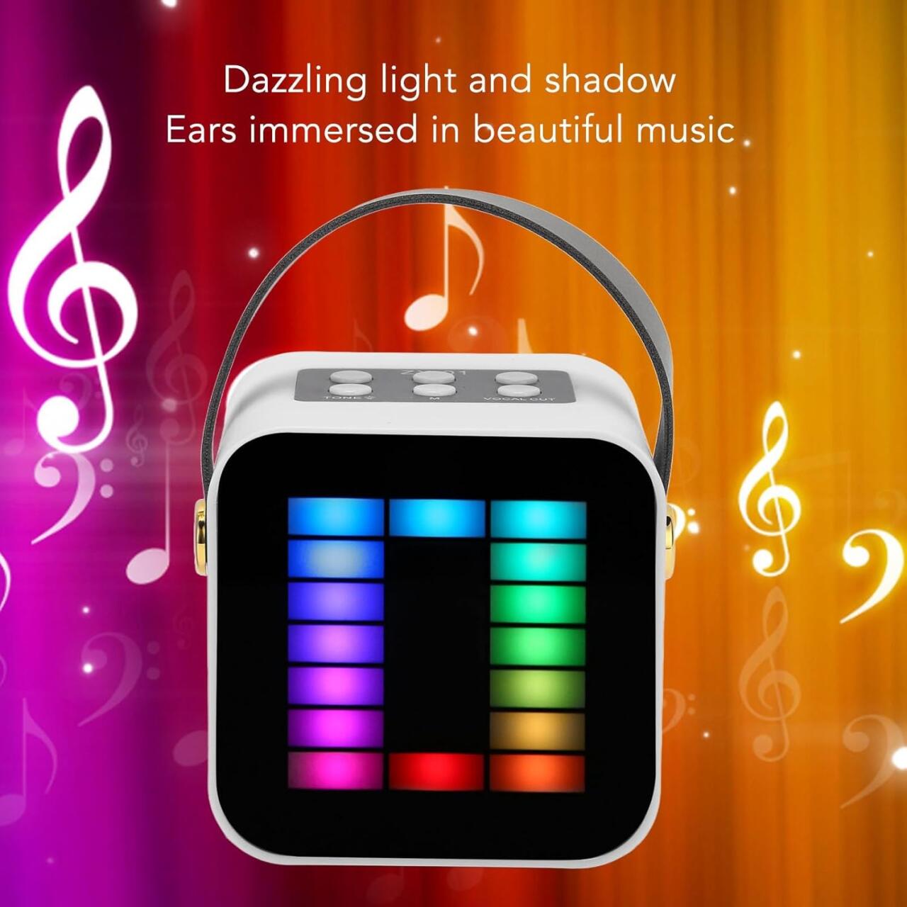 Mini Micrófono con Altavoz Bluetooth con Luz RGB