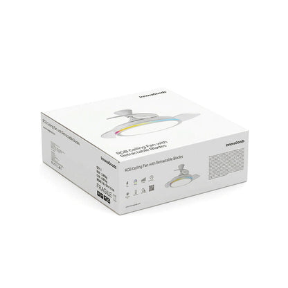 Ventilador de Techo con Luz LED RGB, 4 Aspas Retráctiles y Mando a Distancia InnovaGoods