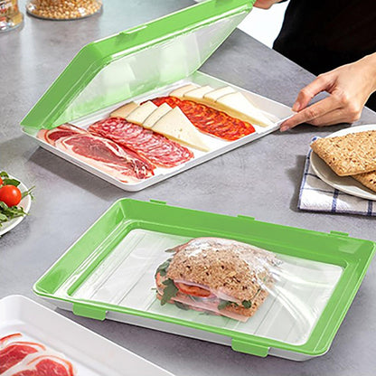 Pack 6 Bandejas De envasado Semi Vacío Apilable Conservación De Alimentos