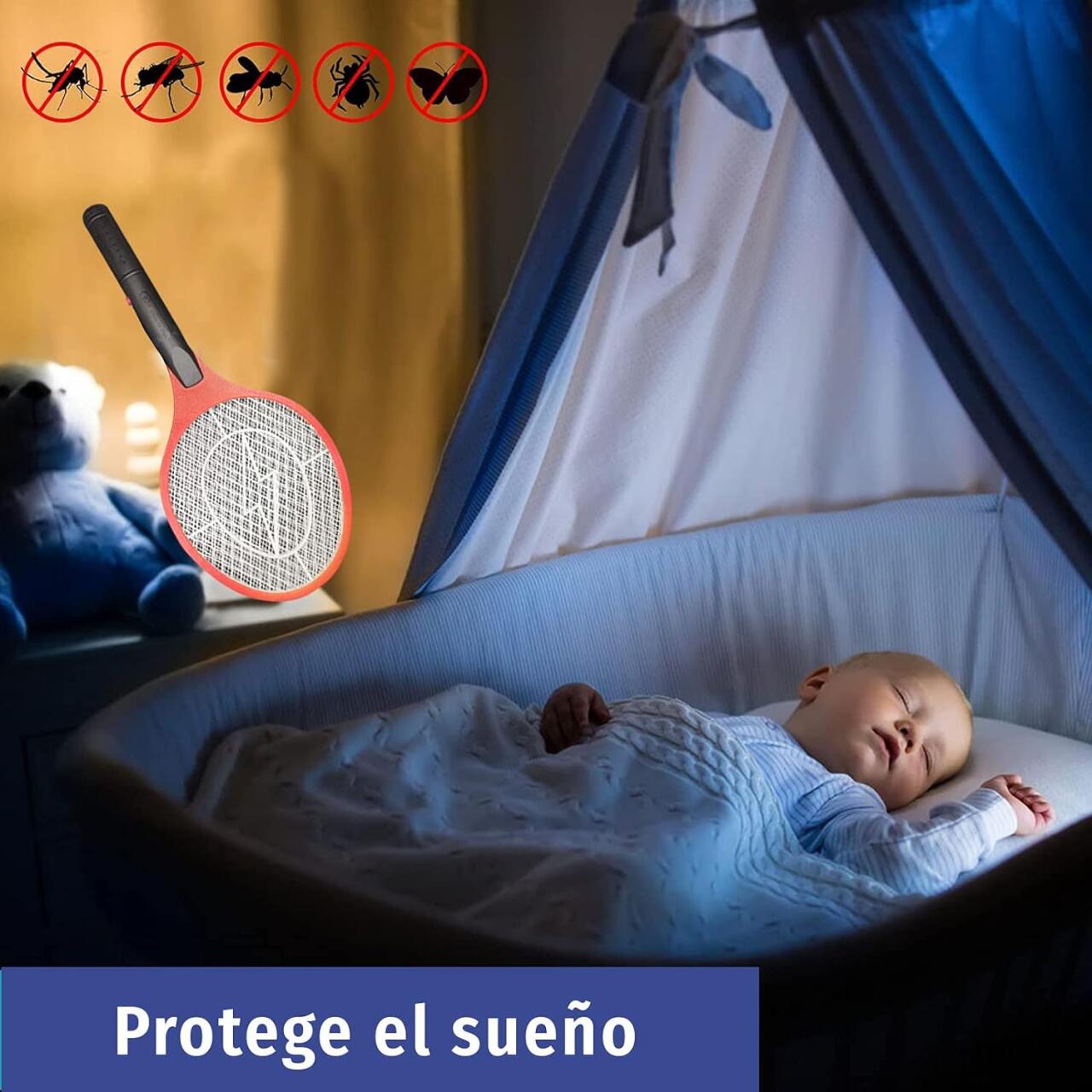 Raqueta Matamoscas Eléctrica - ¡Adiós Bichos Al Instante!