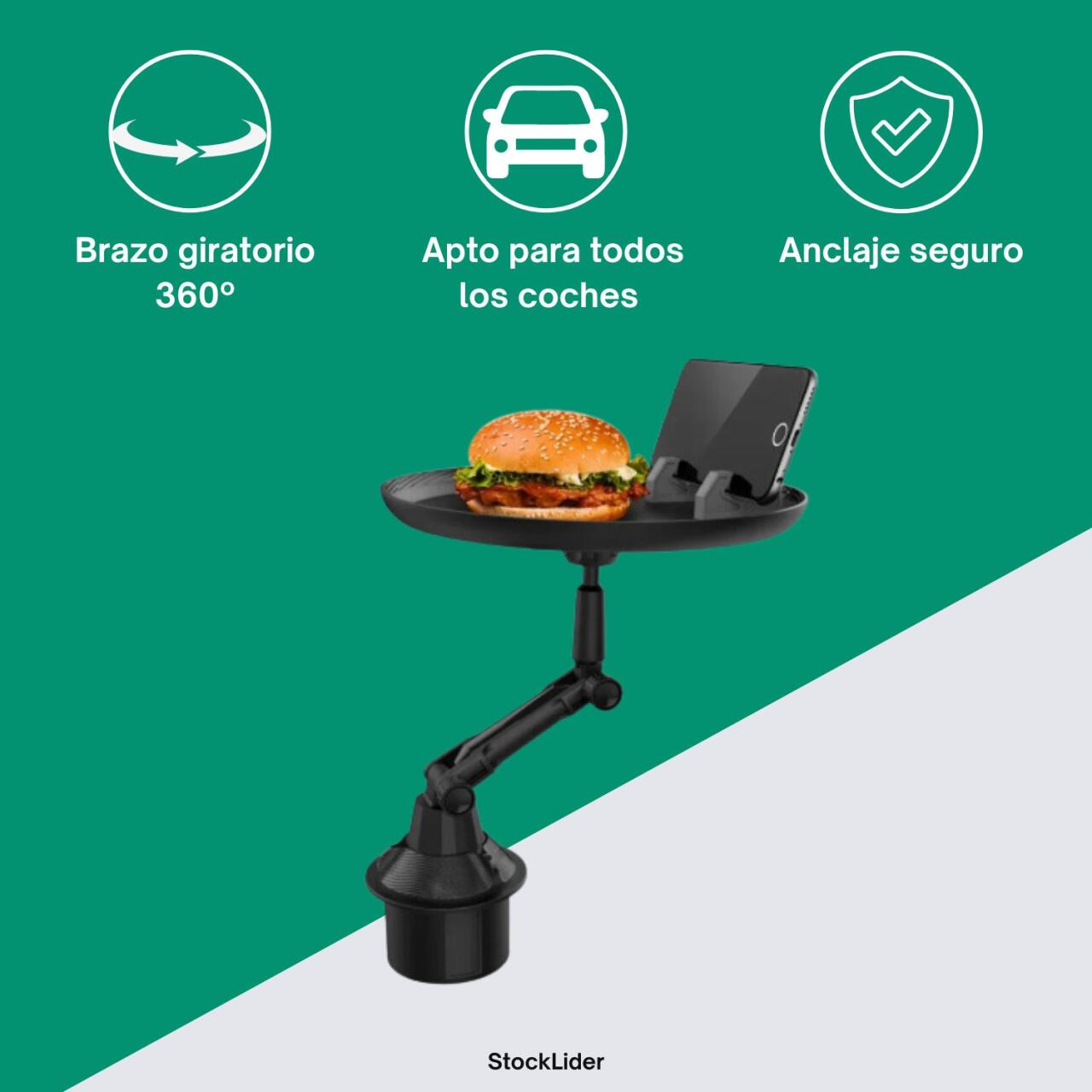 Soporte Coche con Bandeja - Comodidad y Orden al Volante