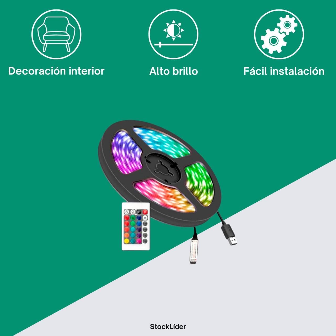 Tira LED RGB 5m USB - Iluminación Ambiental Personalizable